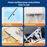 Foldable and rotatable glass wiper with ergonomic handle, multifunctional design for home window and glass cleaning, featuring a durable rubber blade for streak-free results.