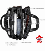 Premium Black Multi-Pocket Laptop Shoulder Bag | Spacious, Durable & Stylish for Work & Travel